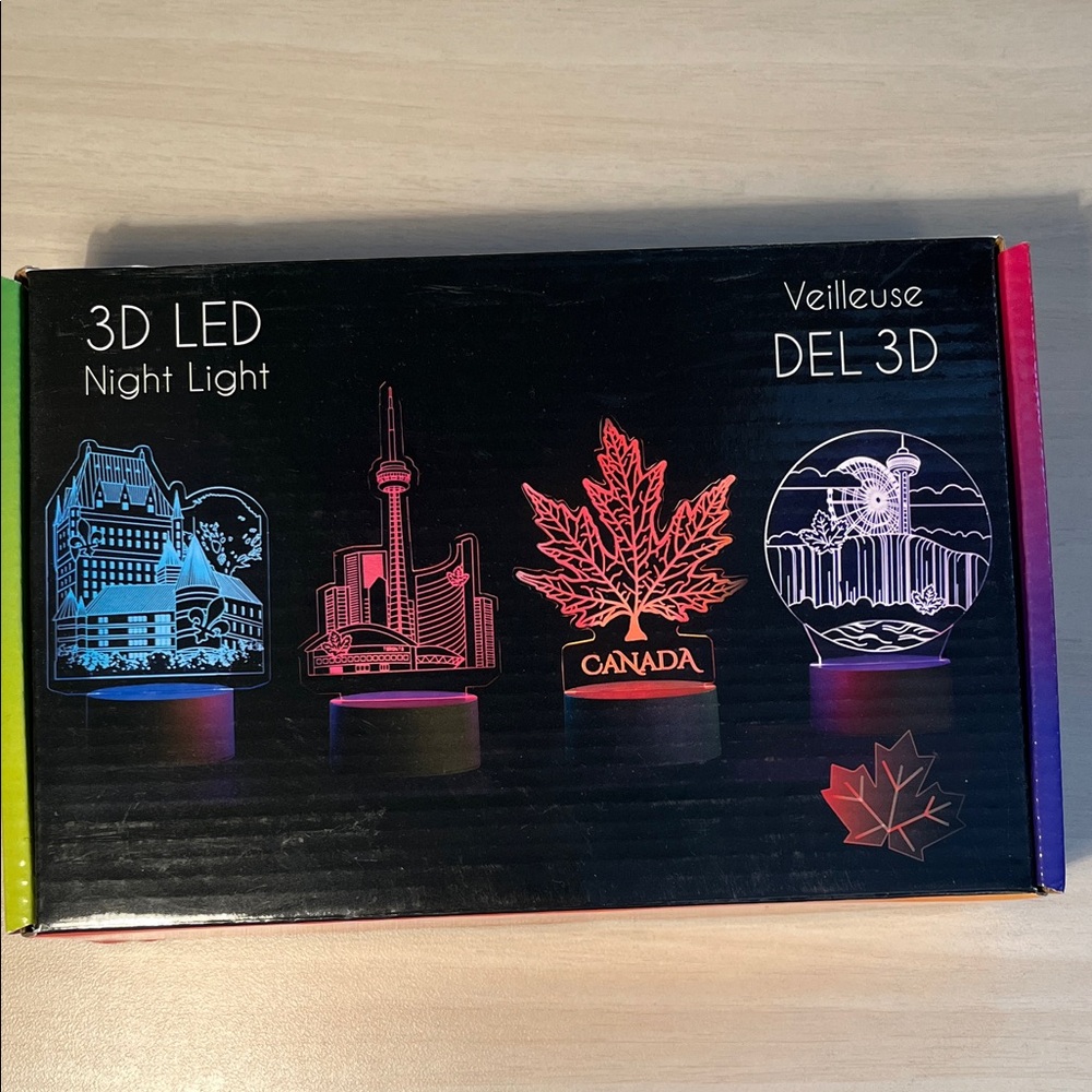 3D LED Night Light Set - Canada Maple Leaf